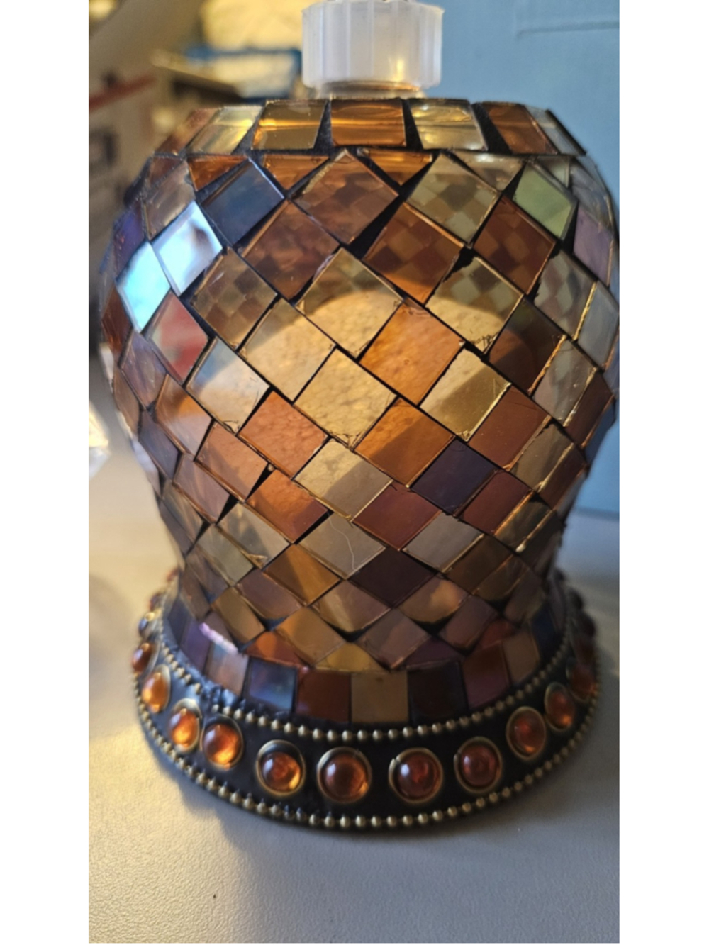 2 Partylite GLOBAL FUSION Peglite Candle Cup Mosaic Glass P8696 Peglight & Boxes